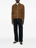 Salvatore Santoro ribbed-trim suede jacket