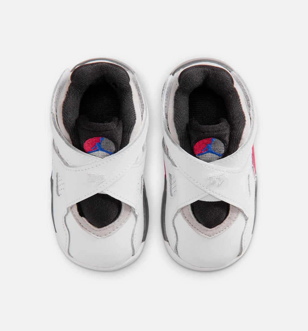 Air Jordan 8 Retro White and True Red – Infant/Toddler Lifestyle Shoe in White/Black/True Red